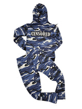 Camouflage Hoodie & Sweatpants Set - Blue Camo Print