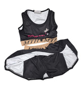 Twisted Sister black Tank Top & Pleated Skirt Set with MTH Logo and Star Details for Girls
