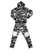 Camouflage Hoodie & Sweatpants Set - Blue Camo Print