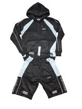 MTH Black & White Sportswear Set with Checkered Accents and Star Logo for Men