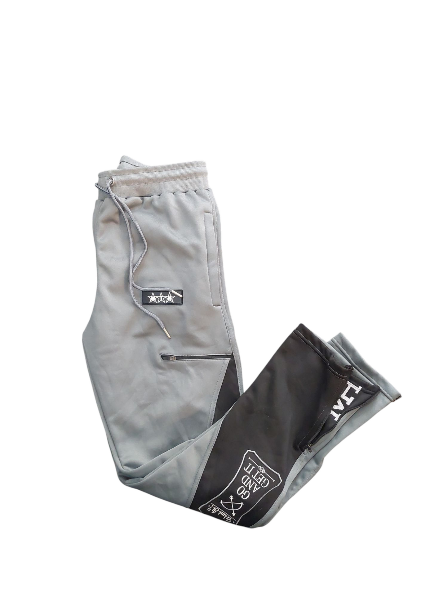 MTH MTRACK TRACKSUIT Grey & Black Hooded Jacket & Matching Pants Set for Men