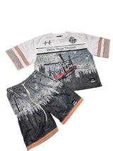 Make Things Happen Helicopter Print T-Shirt & Tie-Dye Shorts Set for Men