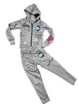 Kids' Grey Space-Themed Hoodie