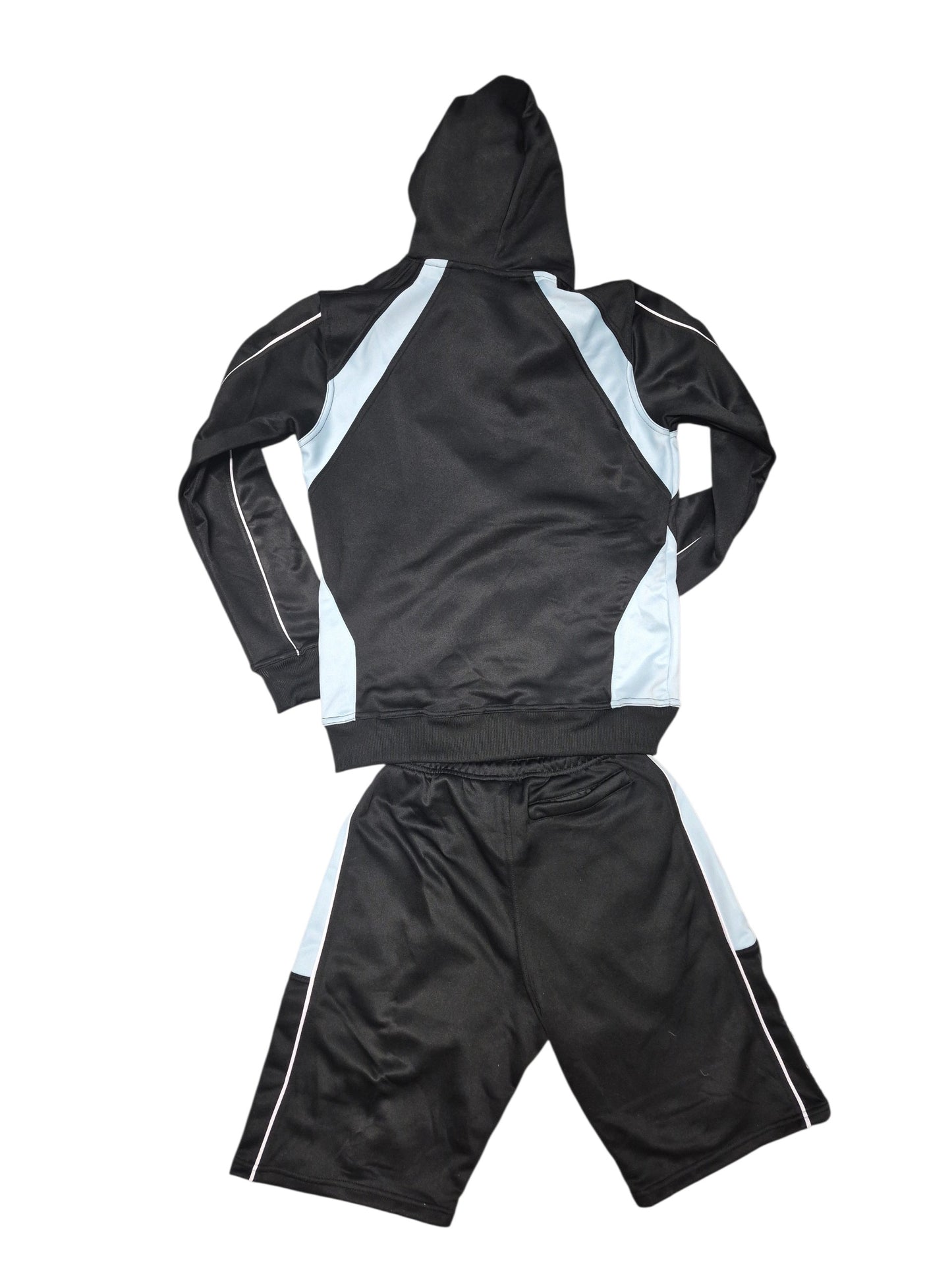 MTH Black & White Sportswear Set with Checkered Accents and Star Logo for Men