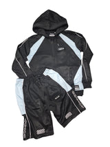 MTH Black & White Sportswear Set with Checkered Accents and Star Logo for Men