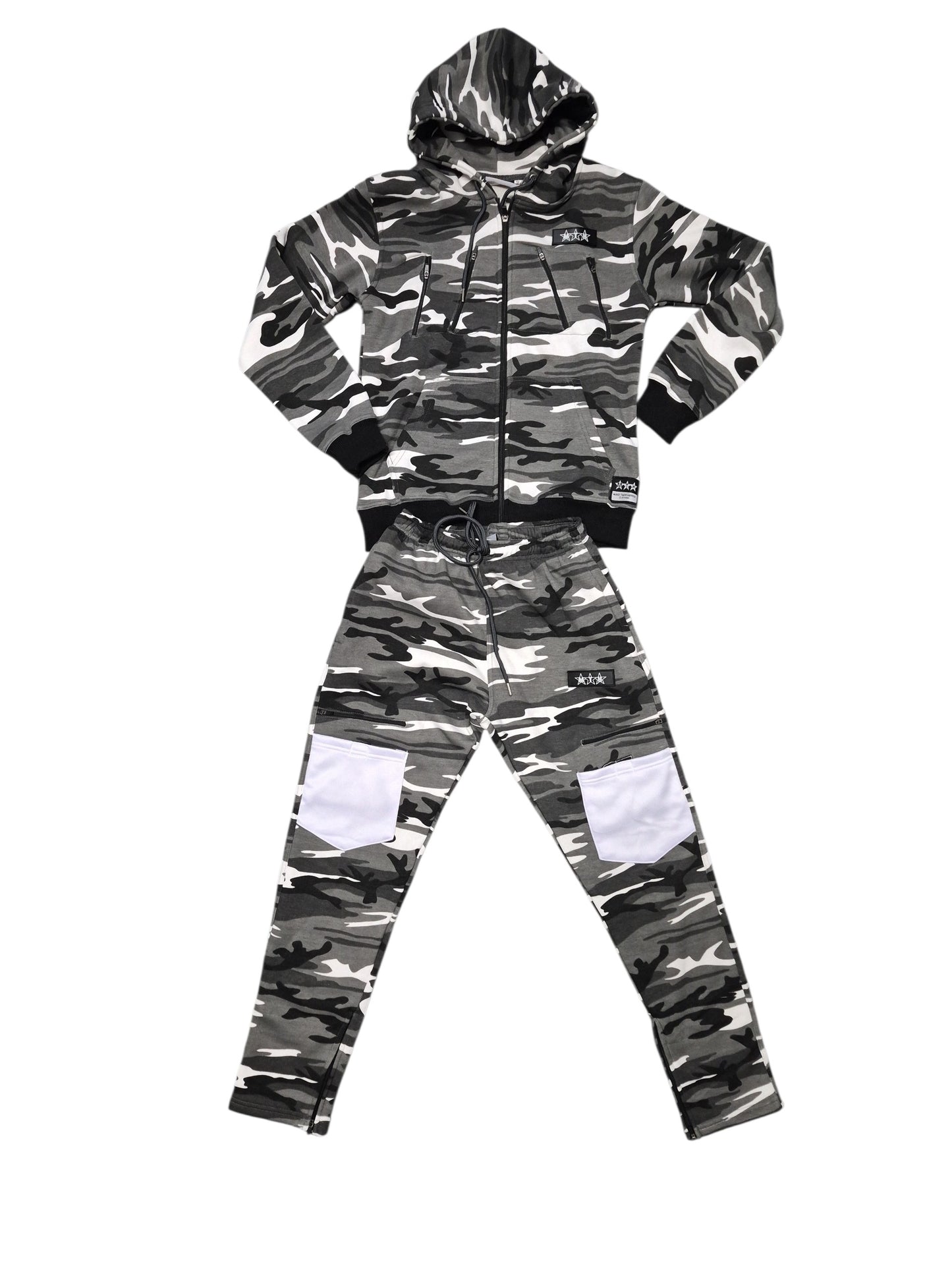 Camouflage Hoodie & Sweatpants Set - Blue Camo Print