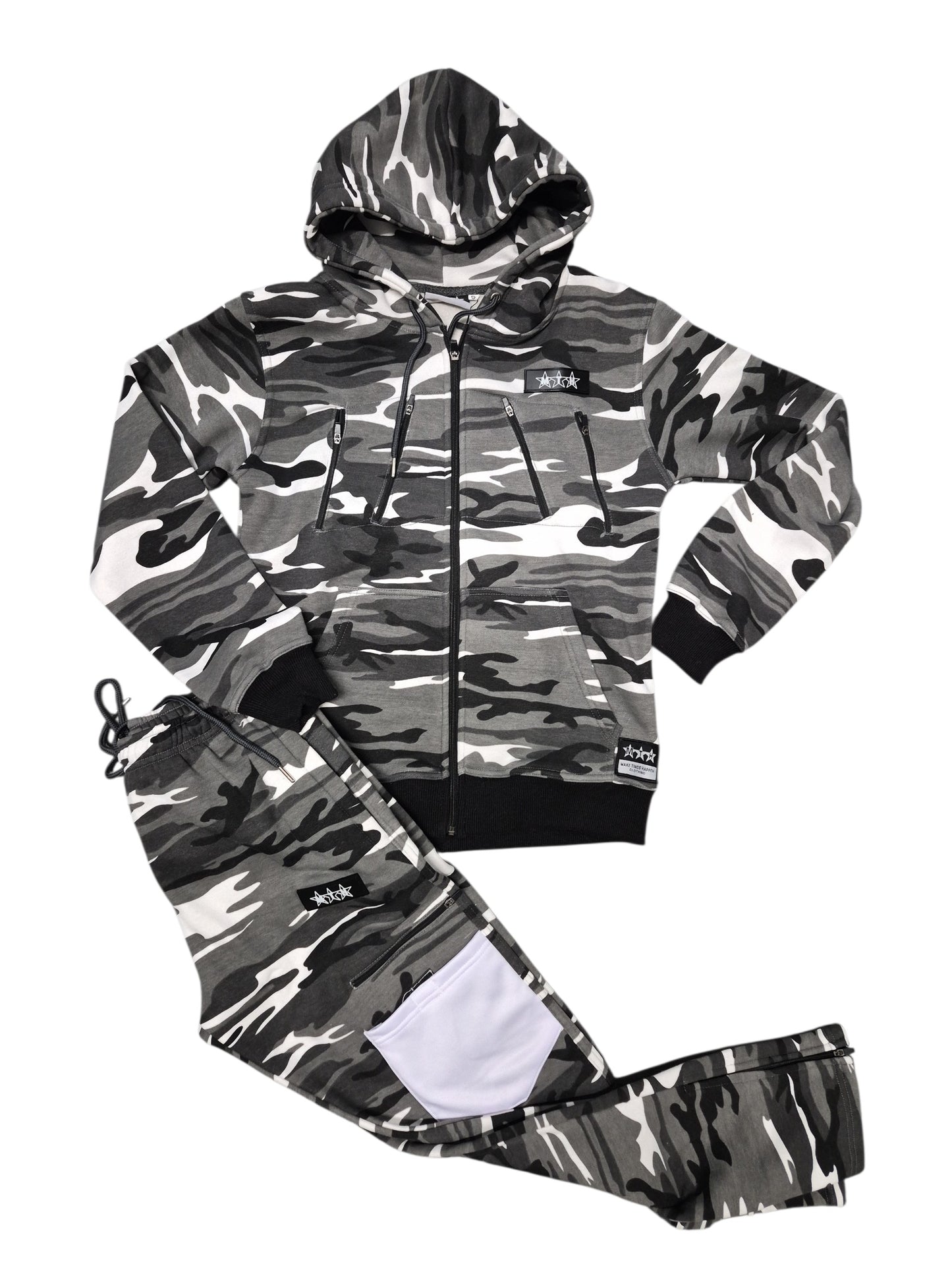 Camouflage Hoodie & Sweatpants Set - Blue Camo Print