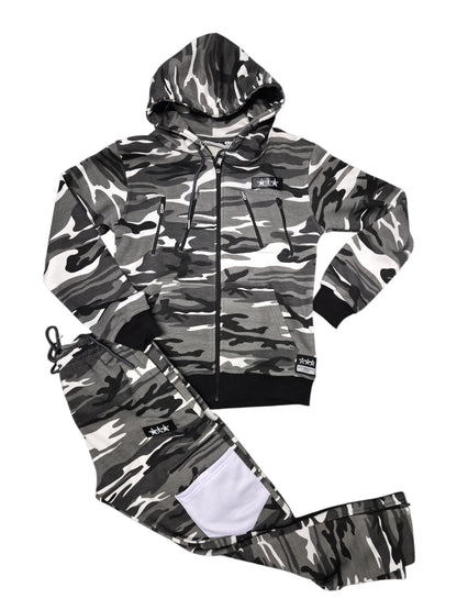 Camouflage Hoodie & Sweatpants Set - Blue Camo Print