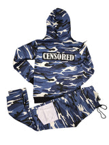 Camouflage Hoodie & Sweatpants Set - Blue Camo Print