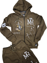 MTH Brand Olive Green Hoodie & Sweatpants