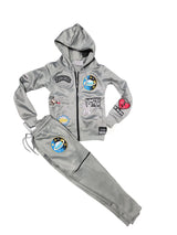 Kids' Grey Space-Themed Hoodie